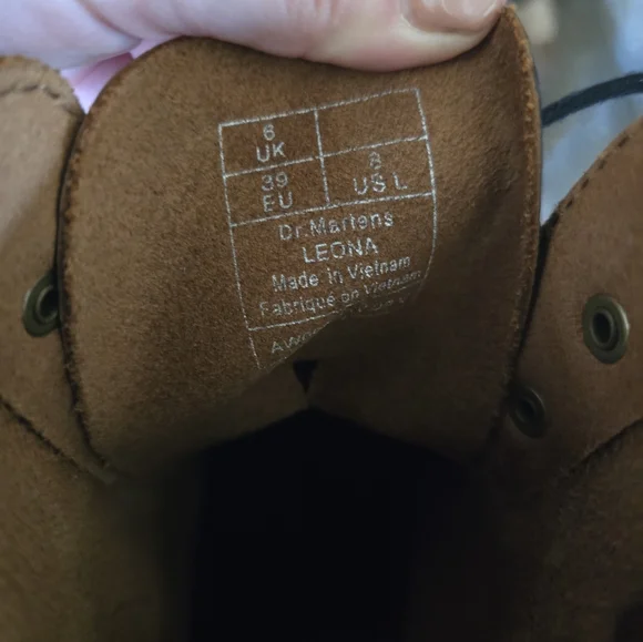 Dr Martens Womens Leona Black Leather Heeled Combat Boots Size 8 - Picture 12 of 12